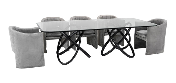 Modrest Mason Modern Glass & Black Ash Dining Table Model VGCSDT-16092-BLK