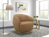 Divani Casa Agatha Modern Tan Leather Swivel Accent Chair Model VGKK-KF.A1203-TAN