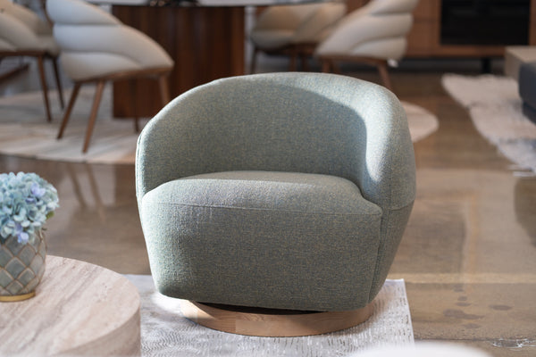 Divani Casa Agatha Modern Hemp Fabric Swivel Accent Chair Model VGKK-KF.A1203-HEMP