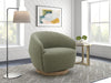 Divani Casa Agatha Modern Hemp Fabric Swivel Accent Chair Model VGKK-KF.A1203-HEMP