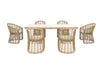 Mina Outdoor Bamboo Wicker Dining Set