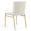 Atlanta Modern Off-White Fabric & Brass Dining Chair