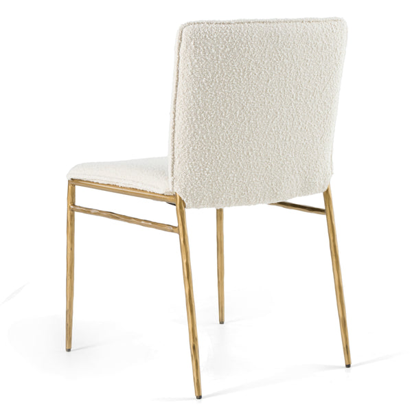 Modrest Atlanta Modern Off White Fabric & Brass Dining Chair Model VGMY-3739-WHT