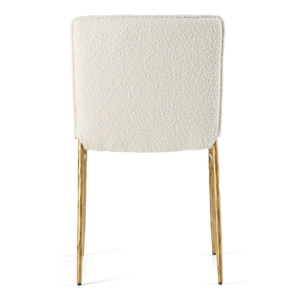 Atlanta Modern Off-White Fabric & Brass Dining Chair