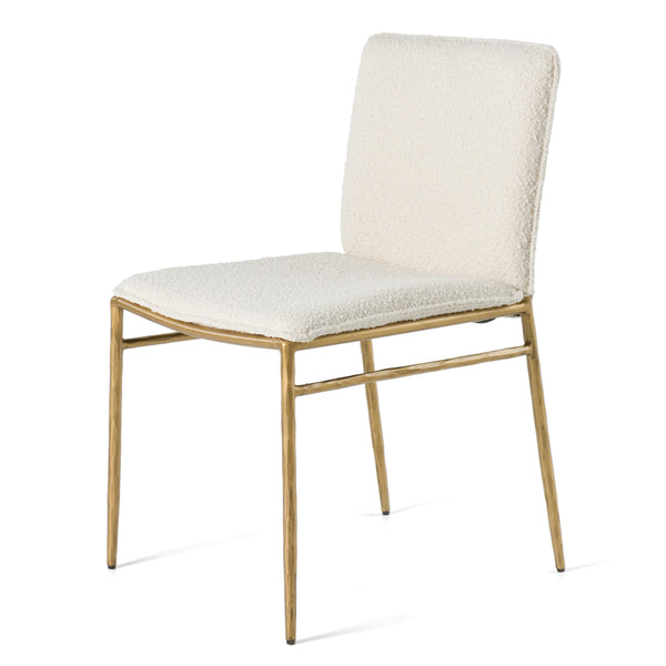 Modrest Atlanta Modern Off White Fabric & Brass Dining Chair Model VGMY-3739-WHT
