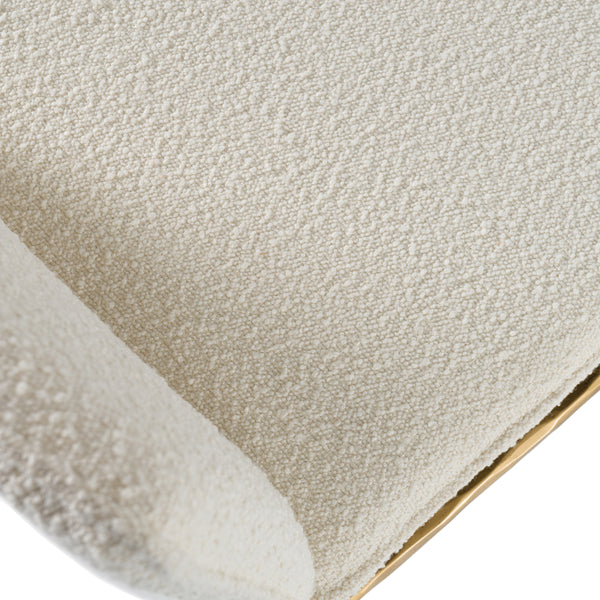 Modrest Atlanta Modern Off White Fabric & Brass Dining Chair Model VGMY-3739-WHT