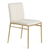 Atlanta Modern Off-White Fabric & Brass Dining Chair