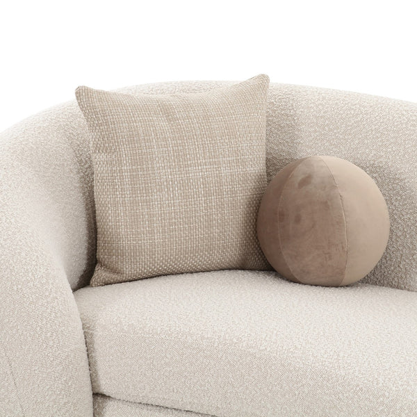 Kilmer Modern Off-White Curved Fabric Sectional Sofa