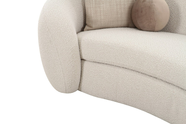 Kilmer Modern Off-White Curved Fabric Sectional Sofa