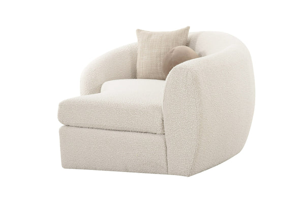 Kilmer Modern Off-White Curved Fabric Sectional Sofa