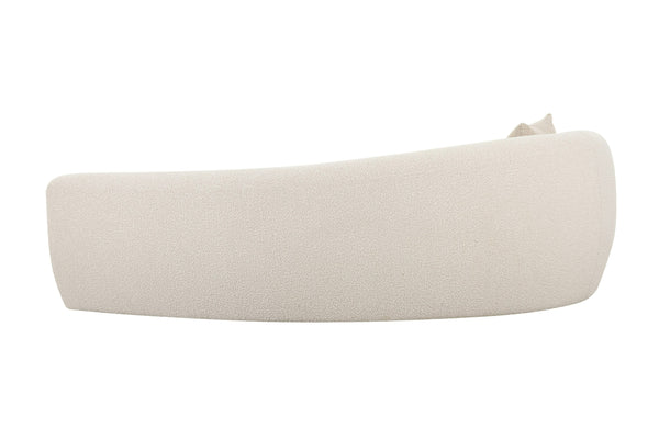 Kilmer Modern Off-White Curved Fabric Sectional Sofa