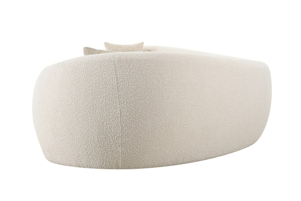 Kilmer Modern Off-White Curved Fabric Sectional Sofa