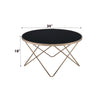 ACME Valora Champagne & Black Glass Coffee Table Model 81830