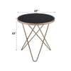 ACME Valora Champagne & Black Glass End Table Model 81832