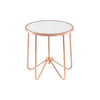 ACME Alivia Rose Gold & Frosted Glass End Table Model 81837