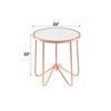 ACME Alivia Rose Gold & Frosted Glass End Table Model 81837