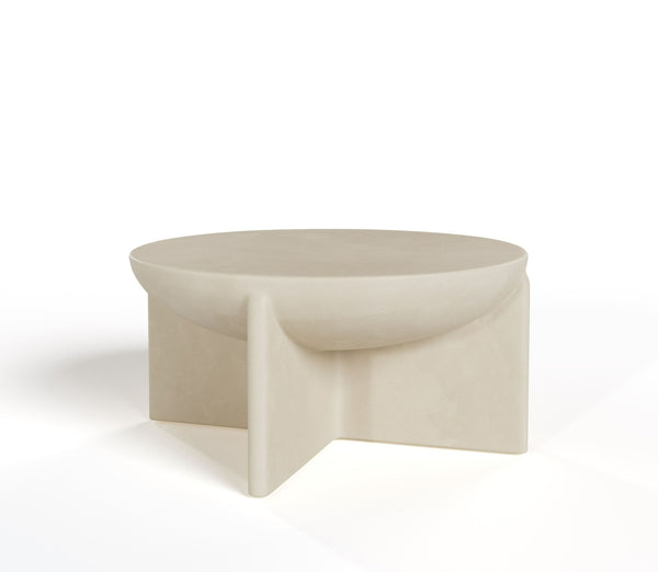 Modrest Elsa Modern Beige Concrete Round Coffee Table Model VGGR-615480-BGE