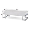 ACME Calnan WhiteHigh Gloss & Chrome Coffee Table with Lift Top Model 81850