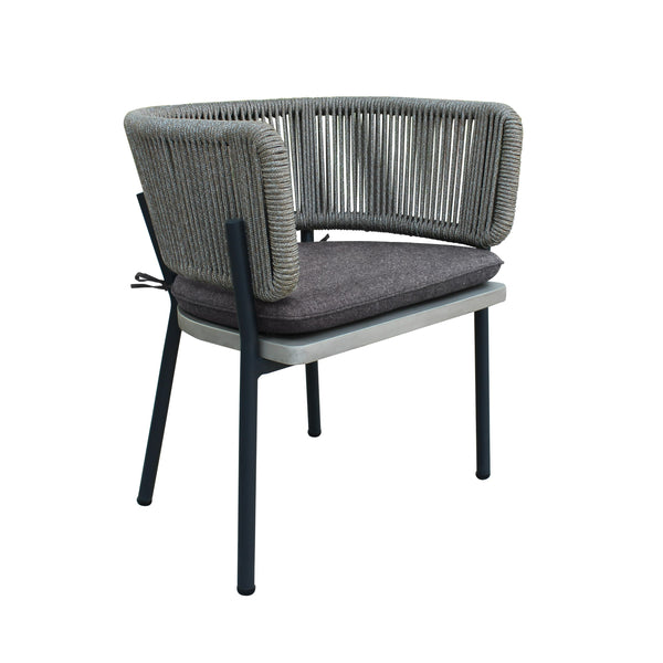 Renava Suntide Outdoor Grey Fabric & Grey Acacia & Beige Rattan Dining Set Model VGAT-RADS-238