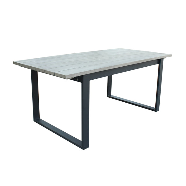 Suntide Outdoor Grey Fabric + Grey Acacia + Beige Rattan Dining Set