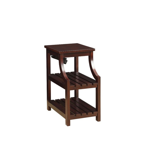 ACME Wasaki Espresso Accent Table with USB Port Model 81955