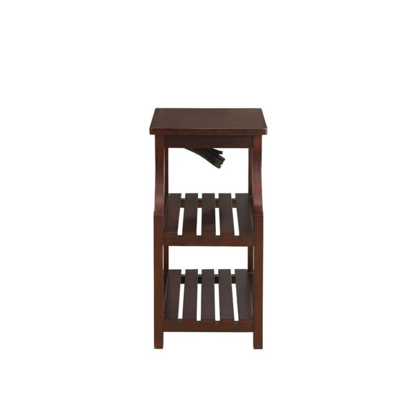 ACME Wasaki Espresso Accent Table with USB Port Model 81955