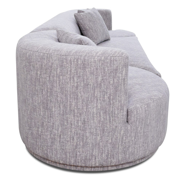 Beau Modern Light Grey Fabric Sectional Sofa With 2 Swirling Chair