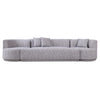 Beau Modern Light Grey Fabric Sectional Sofa With 2 Swirling Chair