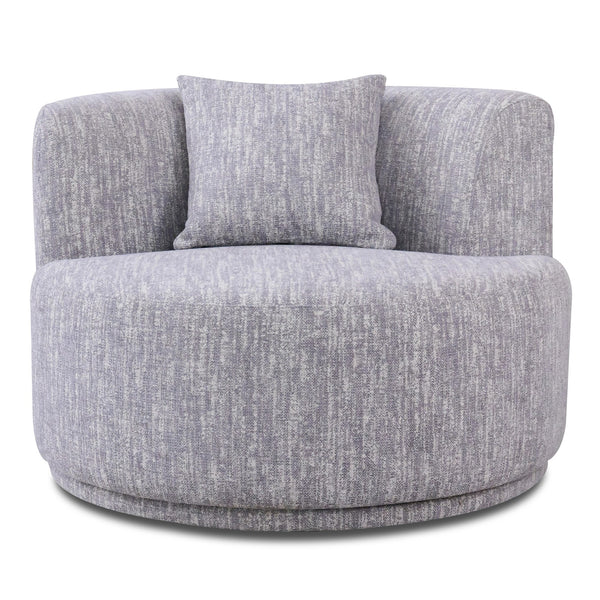 Beau Modern Light Grey Fabric Sectional Sofa With 2 Swirling Chair