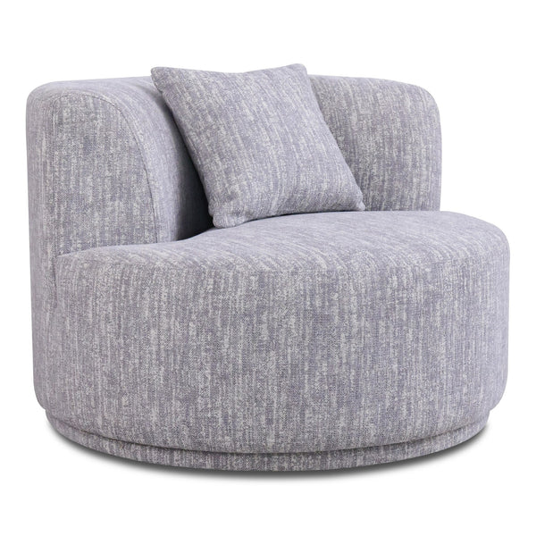 Beau Modern Light Grey Fabric Sectional Sofa With 2 Swirling Chair