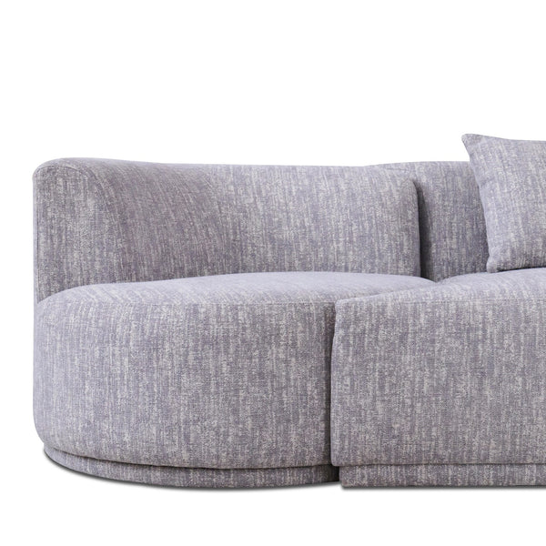 Beau Modern Light Grey Fabric Sectional Sofa With 2 Swirling Chair