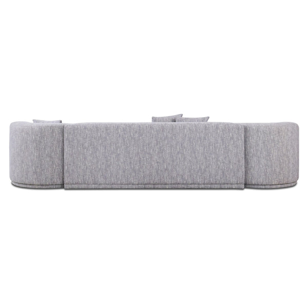Beau Modern Light Grey Fabric Sectional Sofa With 2 Swirling Chair