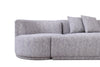 Divani Casa Beau Modern Light Grey Fabric Sectional Sofa With 2 Swirling Chair Model VGAH-VH119-LTGRY