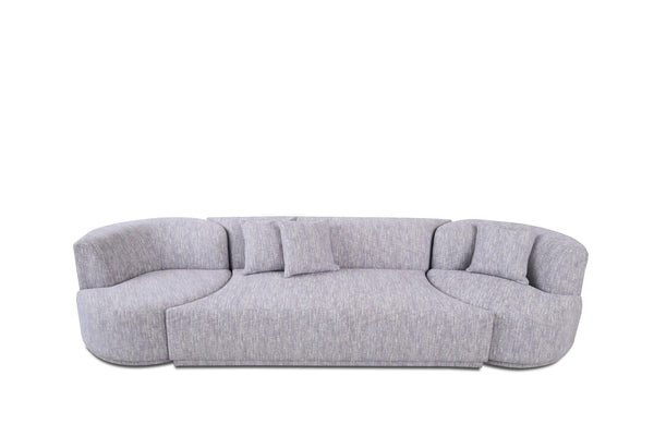 Divani Casa Beau Modern Light Grey Fabric Sectional Sofa With 2 Swirling Chair Model VGAH-VH119-LTGRY