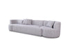 Divani Casa Beau Modern Light Grey Fabric Sectional Sofa With 2 Swirling Chair Model VGAH-VH119-LTGRY