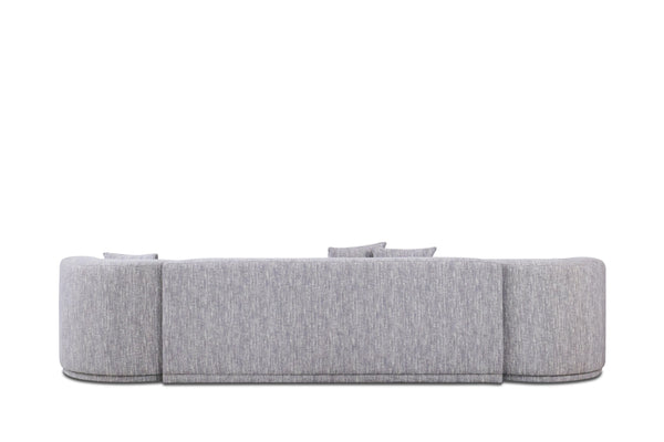 Divani Casa Beau Modern Light Grey Fabric Sectional Sofa With 2 Swirling Chair Model VGAH-VH119-LTGRY