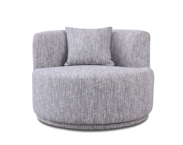 Divani Casa Beau Modern Light Grey Fabric Sectional Sofa With 2 Swirling Chair Model VGAH-VH119-LTGRY