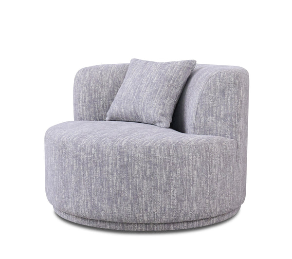 Divani Casa Beau Modern Light Grey Fabric Sectional Sofa With 2 Swirling Chair Model VGAH-VH119-LTGRY