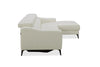 Modrest Rampart Modern L Shape Raf White Leather Sectional Sofa With 1 Recliner Model VGKM-5325-RAF-WHT-SECT