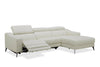 Modrest Rampart Modern L Shape Raf White Leather Sectional Sofa With 1 Recliner Model VGKM-5325-RAF-WHT-SECT