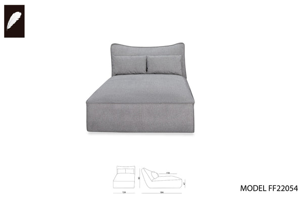 Divani Casa Racine Modern Grey Fabric Modular Sectional Sofa Model VGSX-FF22054-SILT