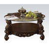 ACME Versailles Cherry Oak & Clear Glass Coffee Table Model 82080
