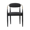 Modrest Buchtel Mid Century Modern Dark Grey & Gold Arm & Black Dining Chair Model VGDW-J1312-DKGRY