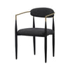 Modrest Buchtel Mid Century Modern Dark Grey & Gold Arm & Black Dining Chair Model VGDW-J1312-DKGRY