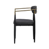 Modrest Buchtel Mid Century Modern Dark Grey & Gold Arm & Black Dining Chair Model VGDW-J1312-DKGRY