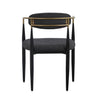 Modrest Buchtel Mid Century Modern Dark Grey & Gold Arm & Black Dining Chair Model VGDW-J1312-DKGRY