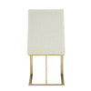 Frankie Modern Off-White Fabric + Antique Brass Dining Chair