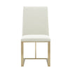 Frankie Modern Off-White Fabric + Antique Brass Dining Chair
