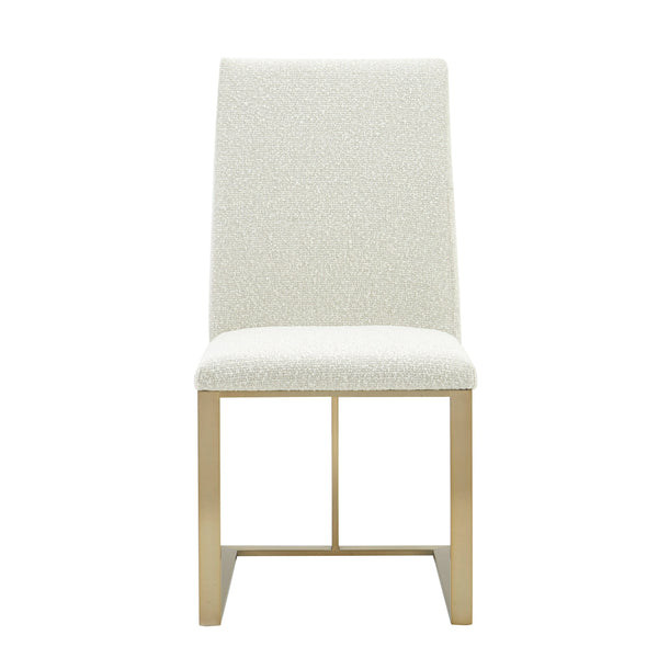 Modrest Frankie Modern Off White Fabric & Antique Brass Dining Chair Model VGGA-6917CH-OWHTB