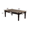 ACME Ernestine Natural Marble Top & Black Coffee Table Model 82150